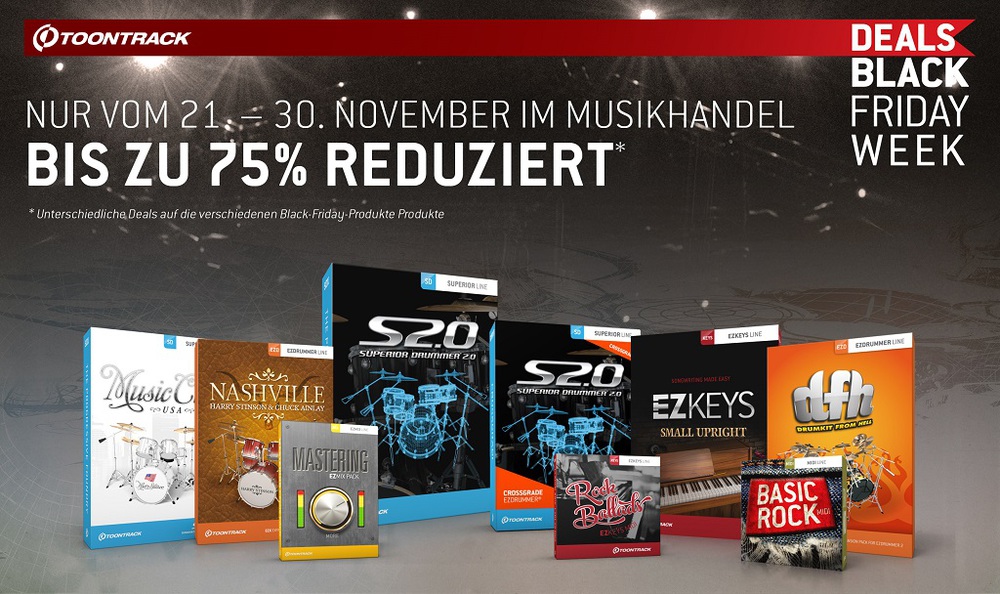 Black Friday Deals bei Toontrack SOUND & RECORDING