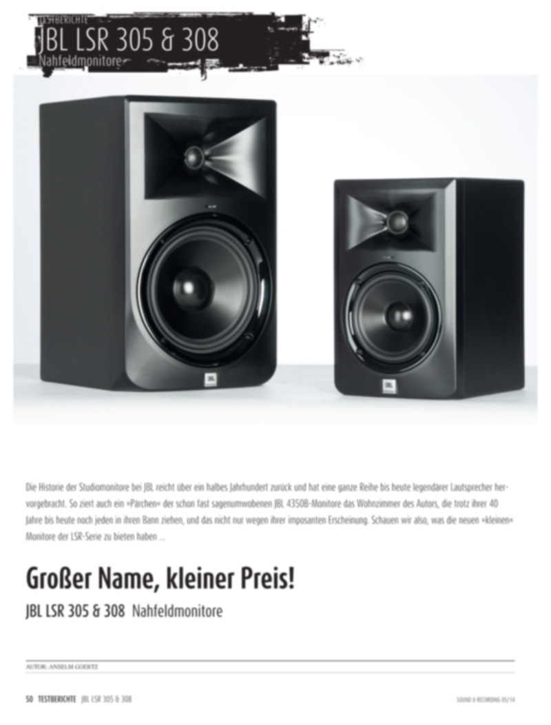 Produkt: JBL LSR 305 & 308