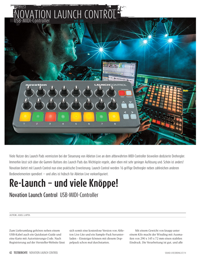 Produkt: Novation Launch Control USB-MIDI-Controller