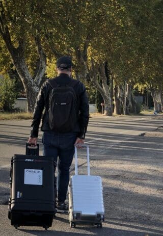 Pete_with case on the road