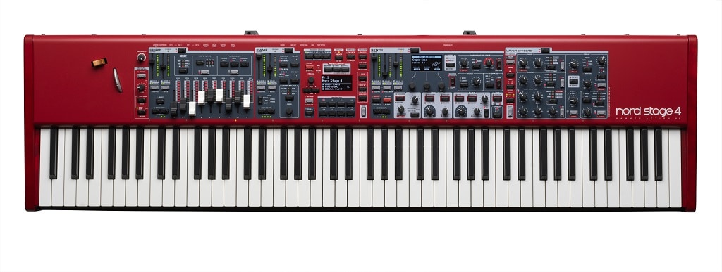 Nord Stage 4 88 mit vollständig gewichteter 88er-Tastatur von oben