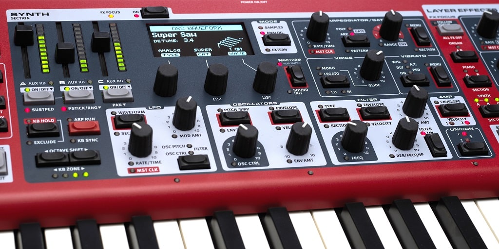 Clavia Nord Stage 4; Close-up der Synth-Sektion