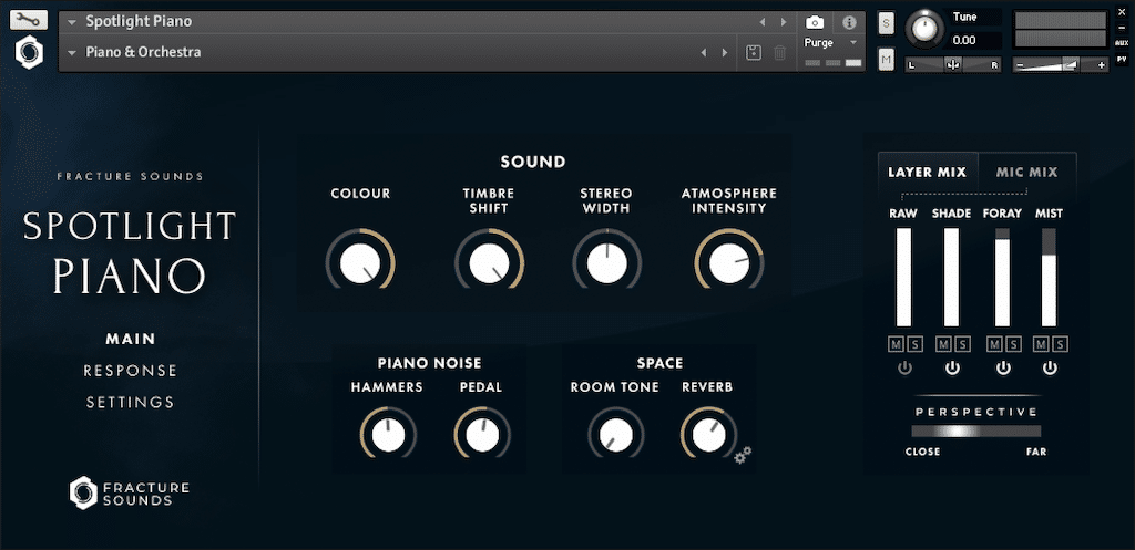 fracture sounds spotlight piano