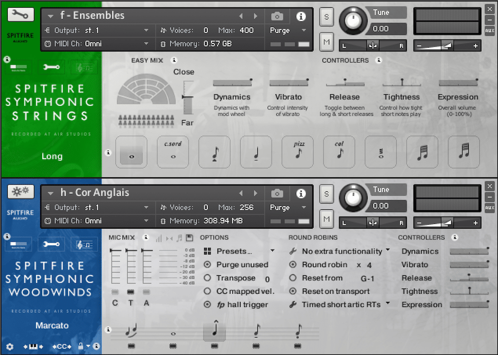 Spitfire Symphonic Orchestra GUI