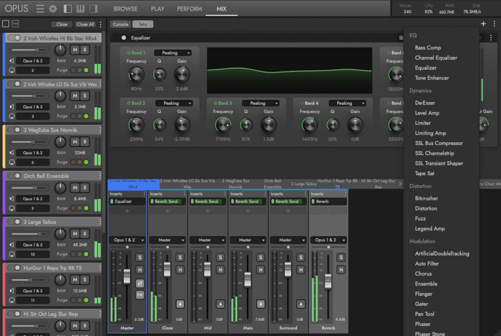 Screenshot: Mix-Page beim OPUS-Player