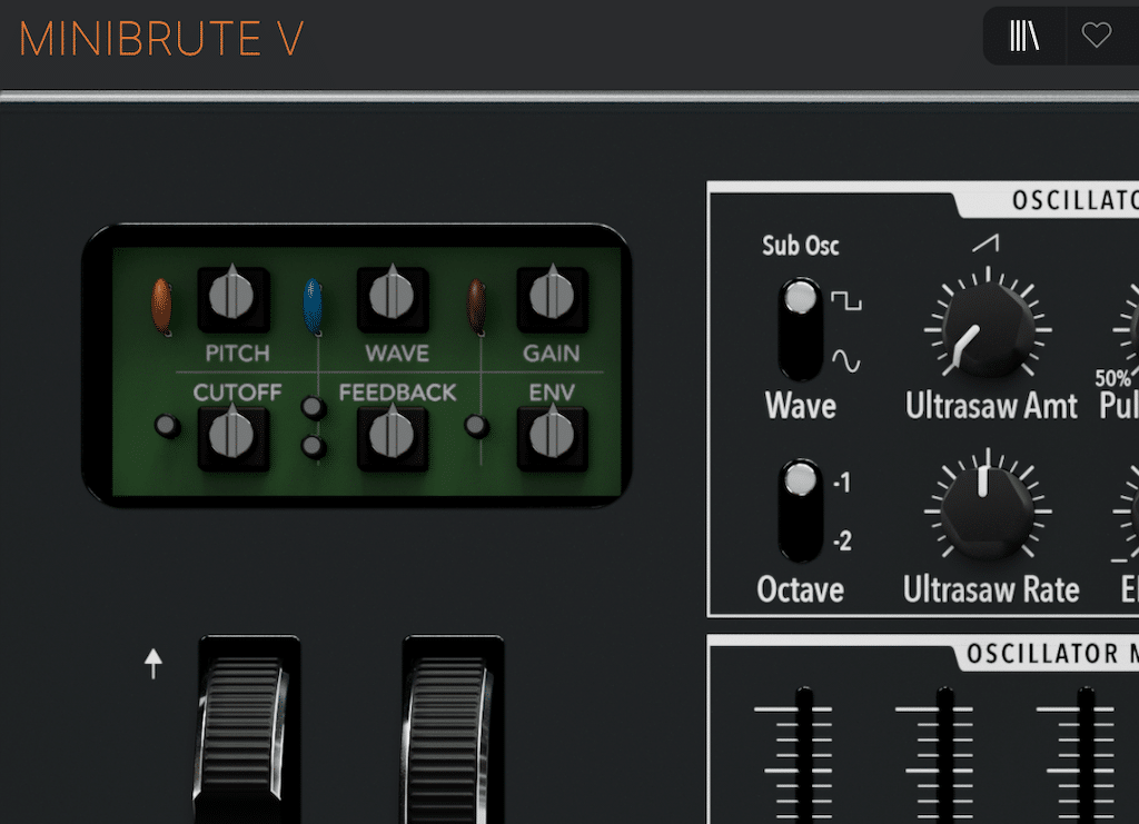 Arturia MiniBrute V panel