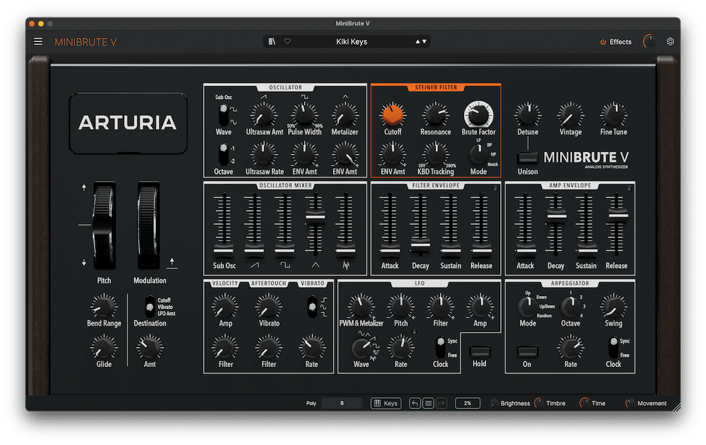 Arturia MiniBrute V GUI
