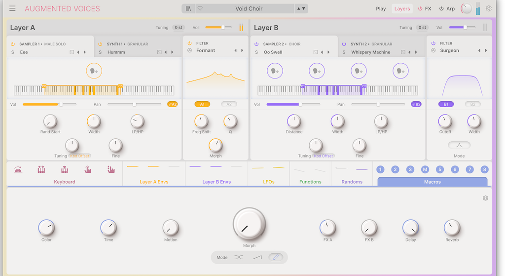 Arturia - V Collection 11 - Augemnted Voices Layers View