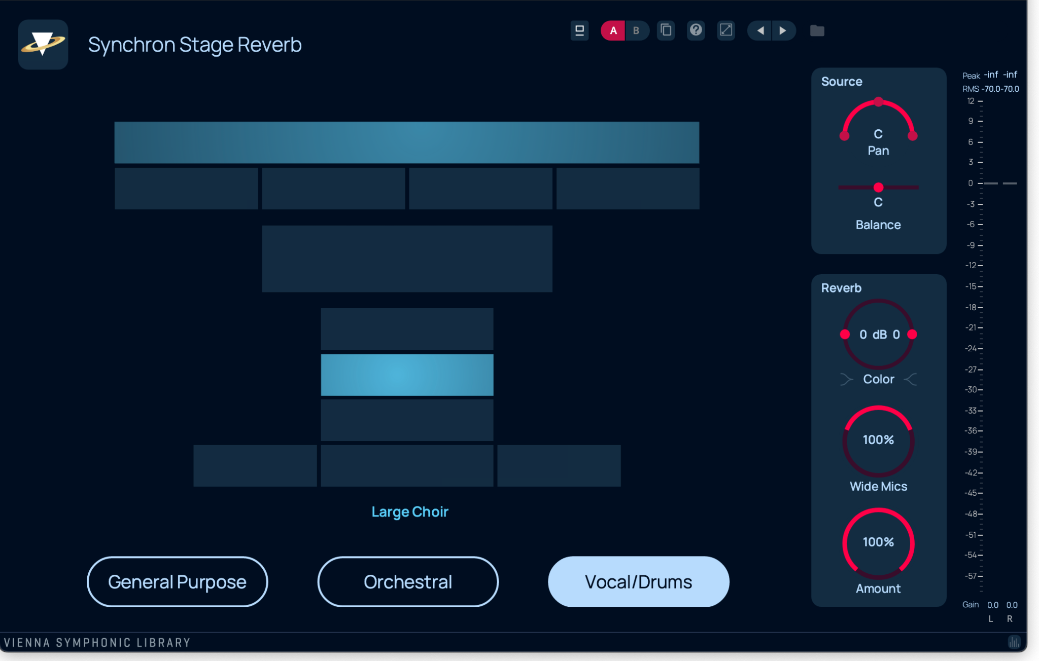 VSL - Synchron Stage Reverb - Ansicht fu╠êr Bands