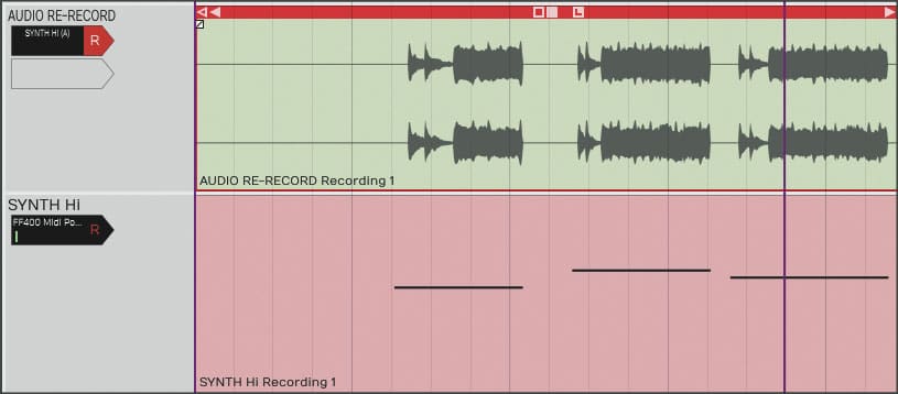 Audio Re-Record Tracktion