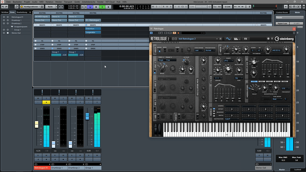 VST-Synthesizer in Cubase.