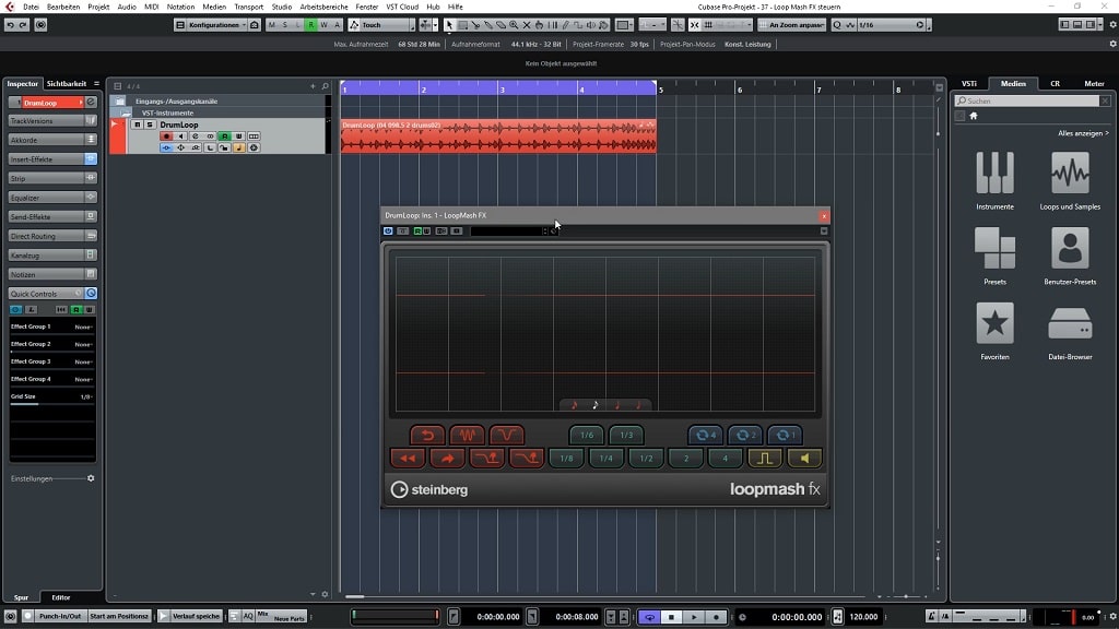 S&R Cubase Tipps - 37 Loop Mash FX steuern - Screenshot