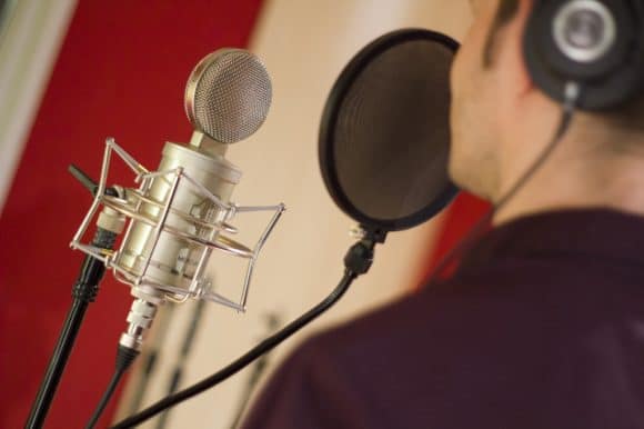 Großmembran-Mikrofon im Studio