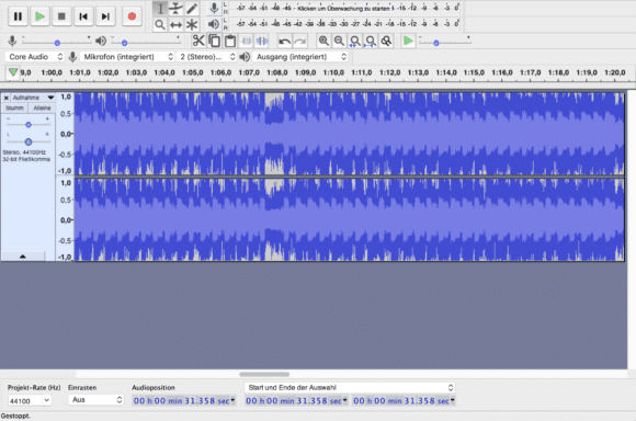 Audiodatei in Audacity