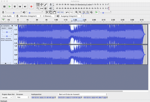 Audiospur in Audacity